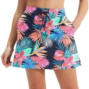 Speedo Skort Swim Skirt Floral UPF 50+ Protection Stretch Cruise Beach Vacation